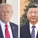 　トランプ米大統領（ゲッティ＝共同）、中国の習近平国家主席（新華社＝共同）