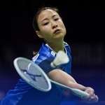 　女子シングルス１回戦　トルコ選手と対戦する奥原希望＝ニューデリー（ゲッティ＝共同）