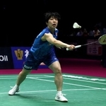 　女子シングルス準決勝　プレーする山口茜＝ニューデリー（ロイター＝共同）