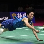 　女子シングルス決勝　安洗塋と対戦する山口茜＝ニューデリー（ロイター＝共同）