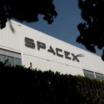 　スペースＸのロゴ（ゲッティ＝共同）