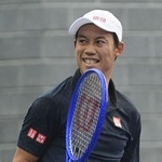 　男子シングルス予選２回戦で勝利した錦織圭＝ニューヨーク（ＡＰ＝共同）