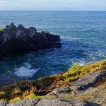 　鹿児島県いちき串木野市の「照島神社」付近の海岸＝２９日午前７時１３分