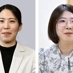　（左から）福間香奈女流四冠、西山朋佳白玲