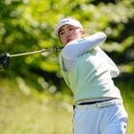 　第３ラウンド、２番でティーショットを放つ山下美夢有。通算６アンダーで１２位＝ＴＰＣボストン（共同）