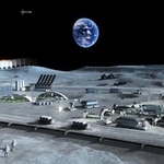 　月面基地のイメージ（宇宙航空研究開発機構提供）