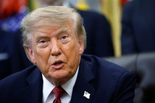 　トランプ米大統領＝８月３１日、ワシントン（ゲッティ＝共同）