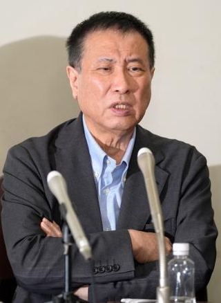 　記者会見する漫画家の車田正美さん＝２日午前、東京都千代田区