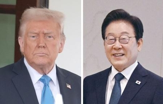　トランプ米大統領（ゲッティ＝共同）、韓国の李在明大統領　