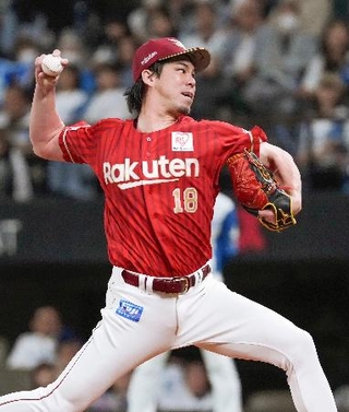 　日本ハム戦に先発した楽天・前田健＝エスコンフィールド