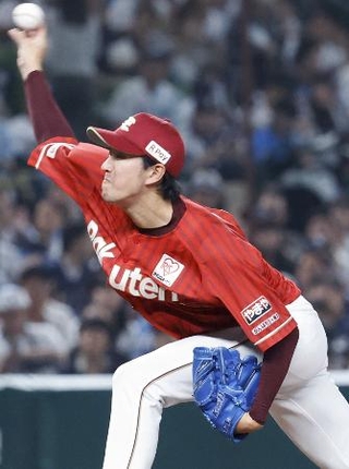 　西武戦に先発した楽天・岸＝ベルーナドーム