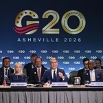 　Ｇ２０財務相・中央銀行総裁会議の様子＝１日、米アッシュビル（ゲッティ＝共同）