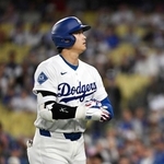 　カージナルス戦の１回、一ゴロに倒れたドジャース・大谷＝ロサンゼルス（共同）
