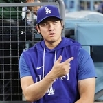 　レッズ戦で先発を外れたドジャース・大谷＝ロサンゼルス（共同）