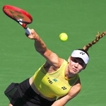 　女子シングルス準々決勝でプレーするエレーナ・ルバキナ＝ニューヨーク（ＡＰ＝共同）