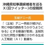 　沖縄県知事選　候補者を巡るＸの投稿例