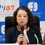 　記者会見する連合の芳野友子会長＝１７日午後、東京都千代田区