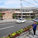 　第２０回アジア競技大会の開会式が行われるパロマ瑞穂スタジアム＝１８日、名古屋市