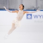 　フィギュアのジュニアＧＰトルコ大会、フリーで演技する岡田芽依＝１８日、アンカラ（ゲッティ＝共同）