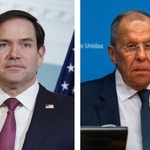 　ルビオ米国務長官、ロシアのラブロフ外相（いずれもゲッティ＝共同）