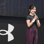 　東京都内のイベントであいさつするフィギュアスケート女子の中井亜美＝２５日