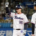 　１回、適時打を放ったヤクルト・西村＝神宮