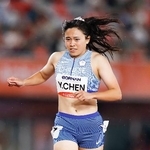 　陸上女子４００メートル予選に出場した台湾の陳イーシェン＝２５日、パロマ瑞穂スタジアム
