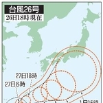 　台風２６号の５日先予想進路（２６日１８時現在）