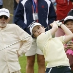 　最終ラウンド、通算２１アンダーで米ツアー初優勝を果たした西村優菜＝２７日、米アーカンソー州ロジャーズのピナクルＣＣ（共同）