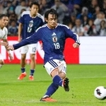 　日本-ベネズエラ　試合終了間際、決勝ＰＫを決める上田＝エディオンピースウイング広島