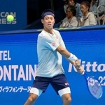 　テニスの木下グループ・ジャパン・オープン男子に向け練習する錦織圭＝有明テニスの森公園