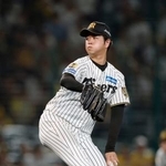 　８回無失点で１６勝目を挙げた阪神・高橋＝甲子園