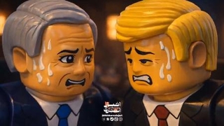 　イスラエルのネタニヤフ首相とトランプ米大統領を描いた動画（Ｅｘｐｌｏｓｉｖｅ　ＭｅｄｉａのＸから、共同）