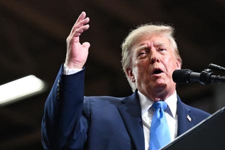 　トランプ米大統領＝３日、オハイオ州（ゲッティ＝共同）