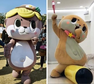 　「しんじょう君」（左）と「ちぃたん☆」（右、Ｘ〈旧ツイッター〉から）
