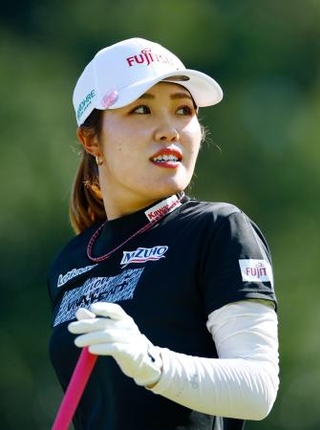 　第１日、７アンダーで首位の古江彩佳＝東名ＣＣ