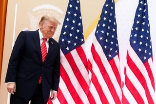 　トランプ米大統領＝８日、ワシントン（ＡＰ＝共同）