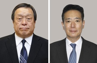 　浜田靖一氏（左）、前原誠司氏