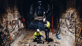 　フィンランド南西部オルキルオト島で建設が進む原発の使用済み核燃料の最終処分場「オンカロ」の内部（ポシバ社提供・共同）
