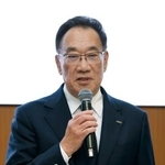 　記者会見するニデックの戒田理夫社長＝１日午後、京都市