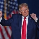 　トランプ米大統領＝７日、テキサス州サンアントニオ（ＡＰ＝共同）