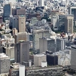 　東京都心のビル群（共同通信社ヘリから）