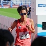 　東京レガシーハーフマラソン男子で、日本勢トップの５位でゴールした溜池一太＝ＭＵＦＧスタジアム