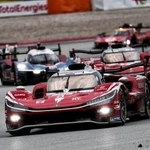 　自動車の世界耐久選手権シリーズ第７戦で優勝したトヨタ８号車＝１８日、スペイン・バルセロナ（ゲッティ＝共同）