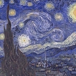 　ゴッホの「星月夜」（ニューヨーク近代美術館蔵、協力・ヒューストン美術館）