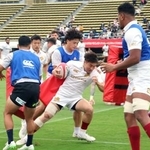 　フィジー戦に向けて前日練習するラグビー男子日本代表の松永（中央手前）ら＝秩父宮ラグビー場