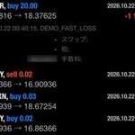 　１１９万円の損失が出た女性の取引画面（女性提供、画像の一部を加工しています）