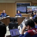 　熊本地震の発生から３カ月となるのを前に開かれた復旧・復興本部会議＝２７日午前、熊本県庁