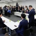 　衆院選挙制度に関する政党間協議＝２７日午後、国会