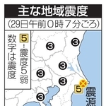 　主な地域震度